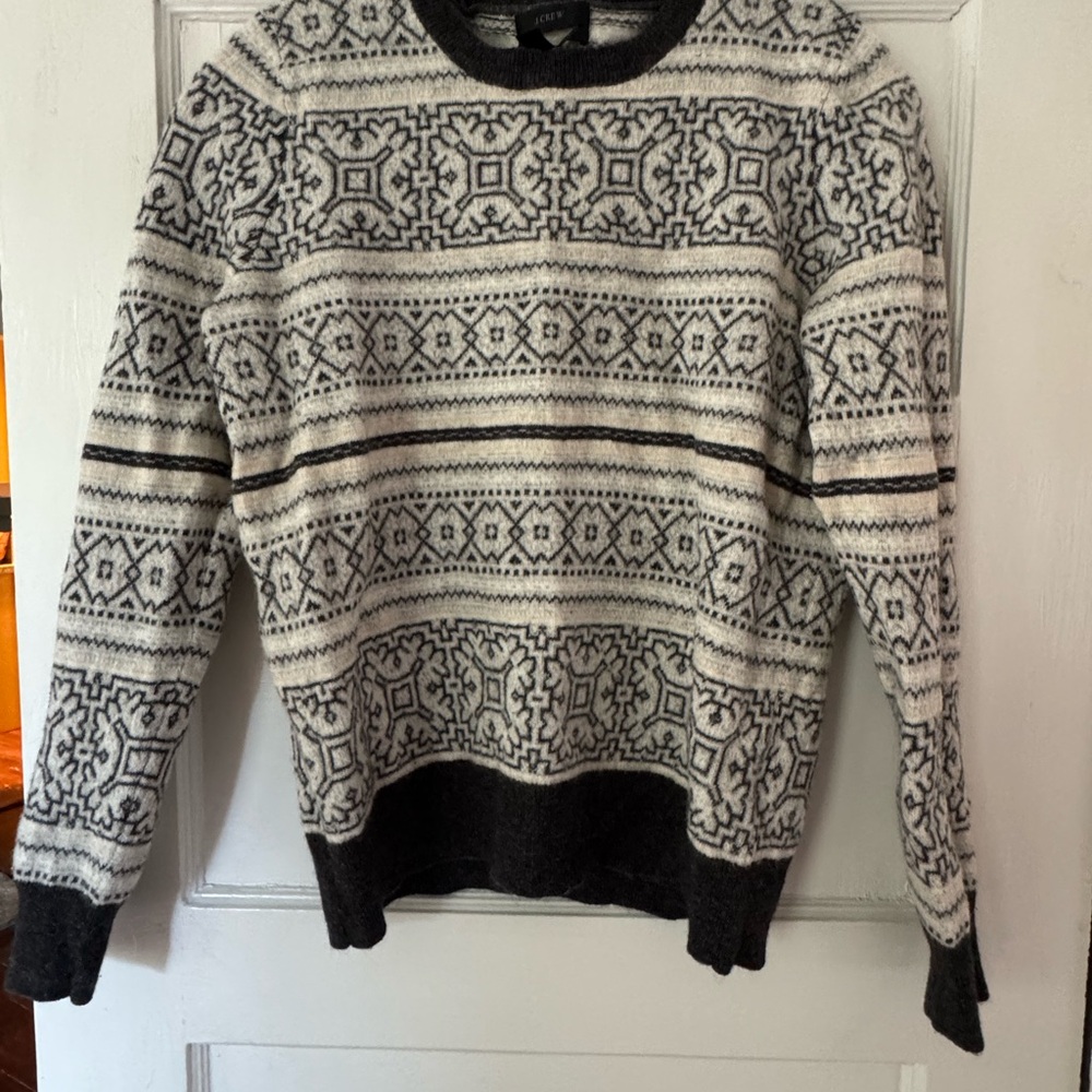 J. Crew Cashmere Blend Patterned Sweater